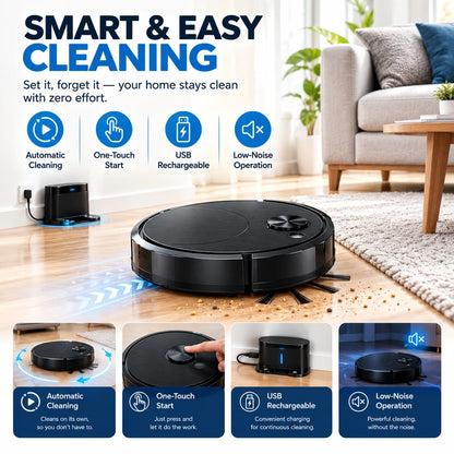 🧹✨ Smart Robot Vacuum Cleaner | Ultra-Thin Automatic Floor Cleaner 🤖 تنظيف ذكي • Smart Cleaning • بيت أنظف بأقل مجهود 🏠✨