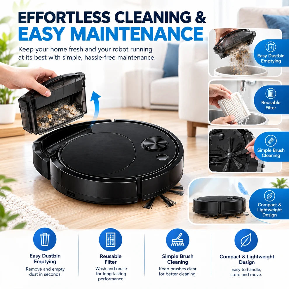 🧹✨ Smart Robot Vacuum Cleaner | Ultra-Thin Automatic Floor Cleaner 🤖 تنظيف ذكي • Smart Cleaning • بيت أنظف بأقل مجهود 🏠✨