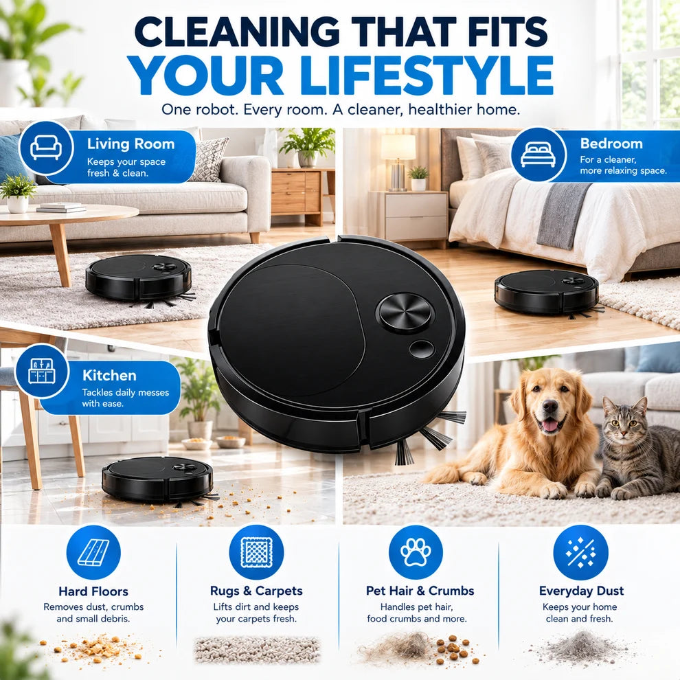 🧹✨ Smart Robot Vacuum Cleaner | Ultra-Thin Automatic Floor Cleaner 🤖 تنظيف ذكي • Smart Cleaning • بيت أنظف بأقل مجهود 🏠✨